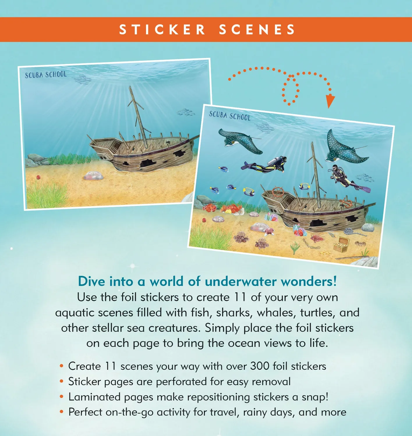 Peter Pauper Press Sticker Scenes Under the Sea klistremerkebok