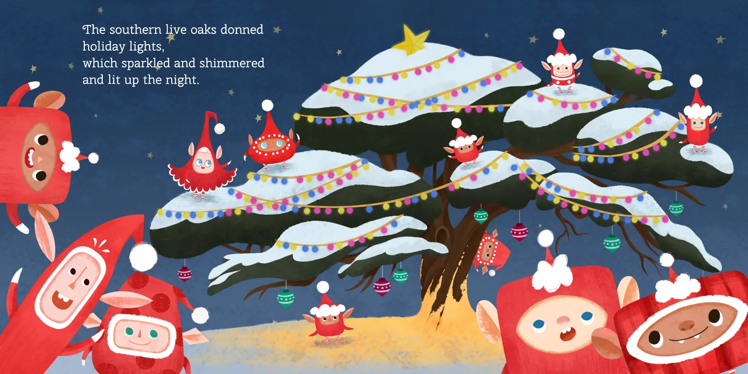Abrams & Chronicle Books 12 Little Elves Visit Georgia bildebok innbundet 3-5 år