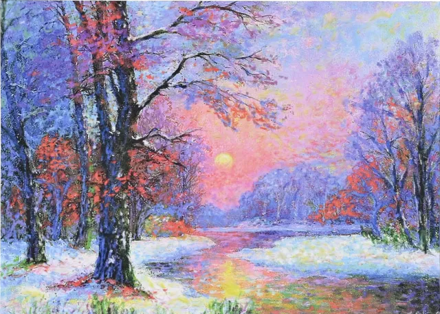 Peter Pauper Press Winter Daybreak julekort 20-pakning gullfolie