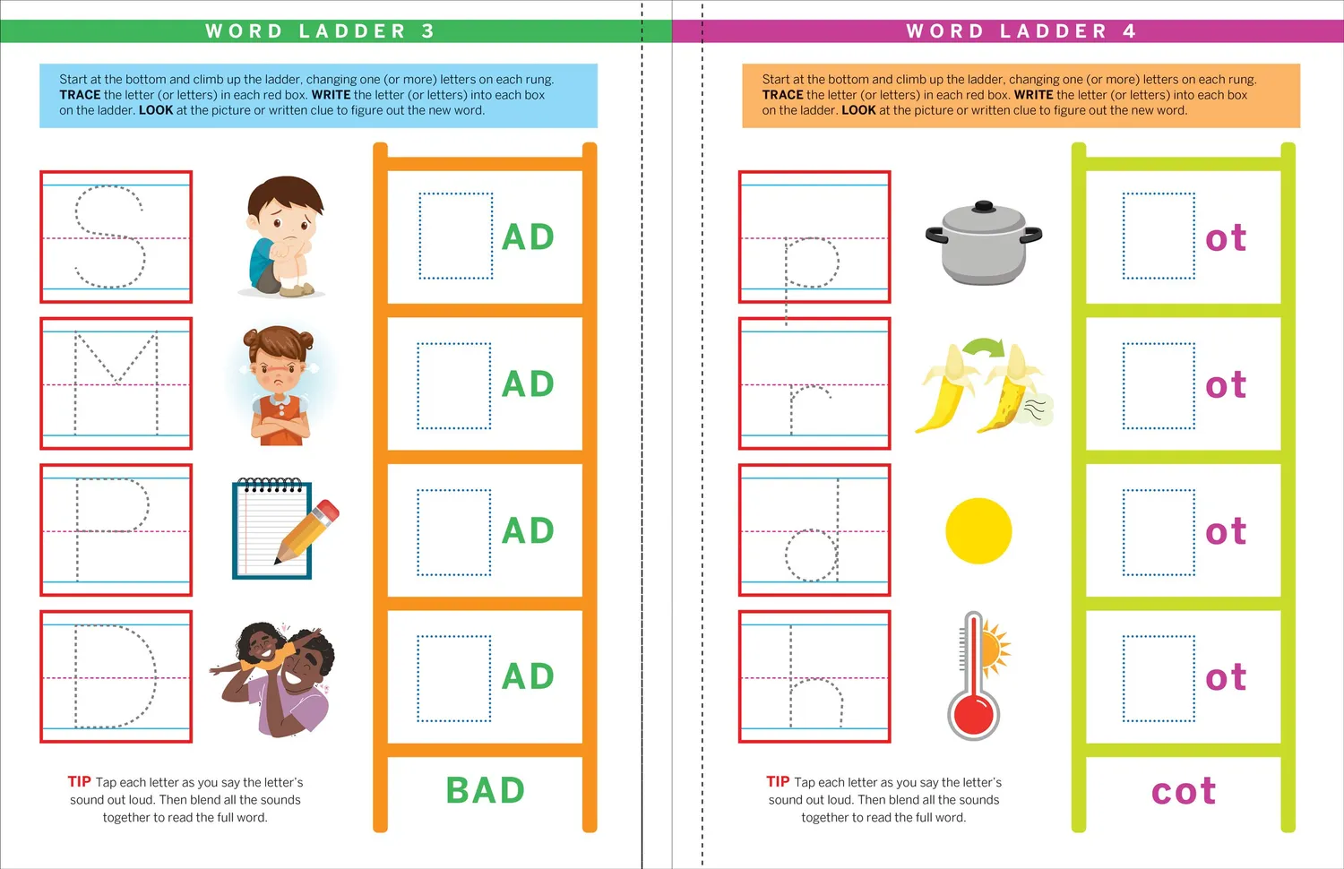 Peter Pauper Press Step-by-Step Word Ladder Challenge arbeidsbok K-1