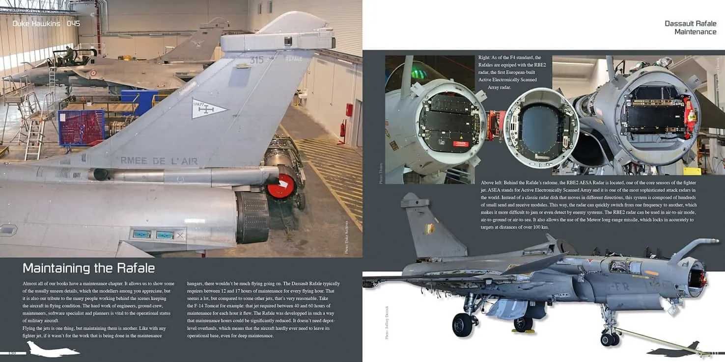 Duke Hawkins Dassault Rafale bok jagerflydetaljer