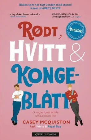 Bokia Rødt, hvitt & kongeblått pocketbok pent brukt romantikk
