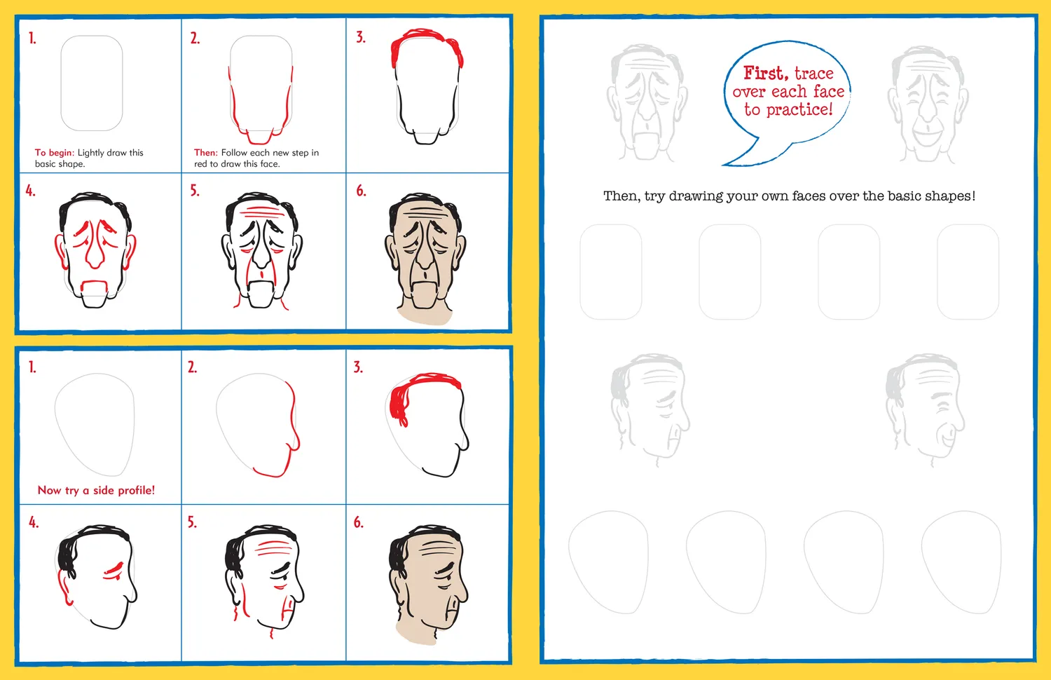 Peter Pauper Press Learn to Draw Faces tegnebok barn