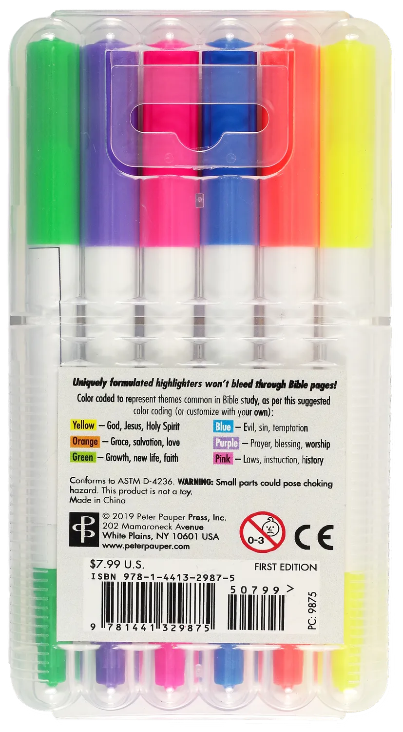 Peter Pauper Press Dual-Tip Bible Highlighters tusjer 6-pakning