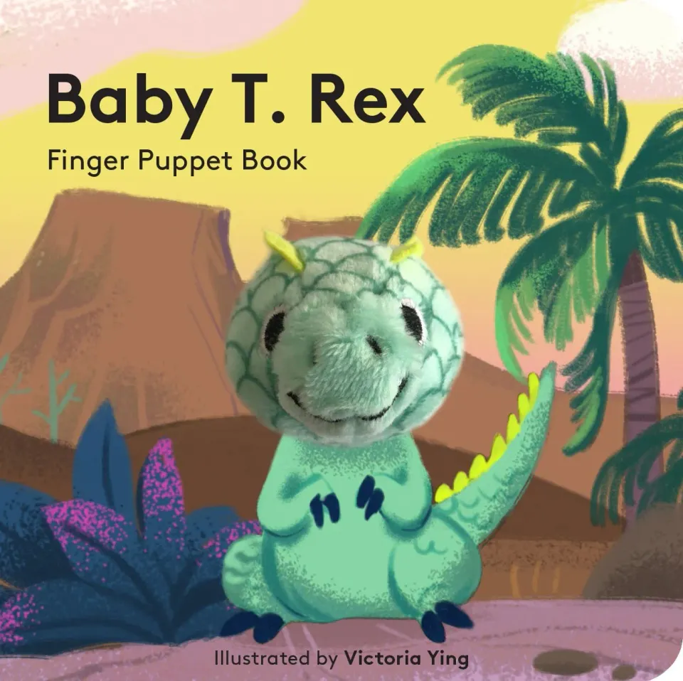 Baby T. Rex fingerdukke pepekebok plysjdukke dinosaur