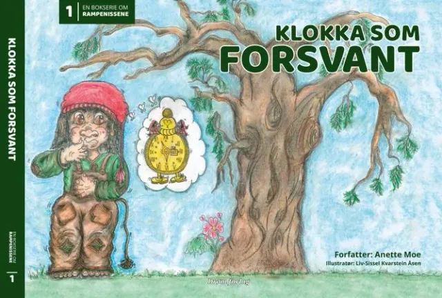 Bokia Klokka som forsvant innbundet slitt julebok barn