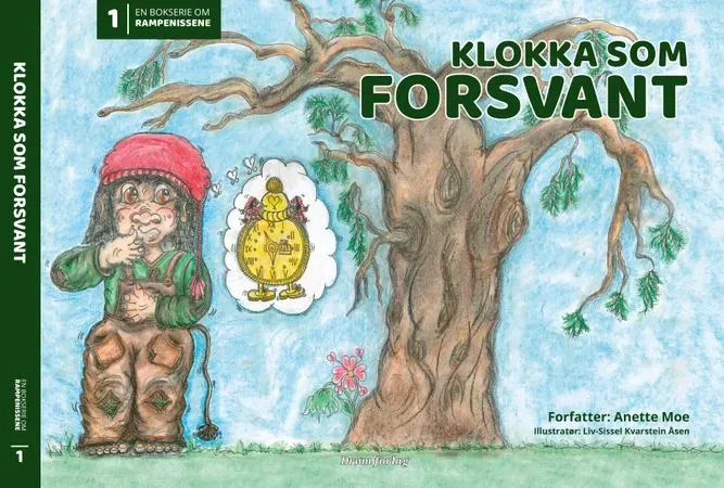 Bokia Klokka som forsvant innbundet slitt julebok barn