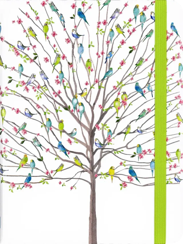 Peter Pauper Press Tree of Budgies notatbok 160 sider
