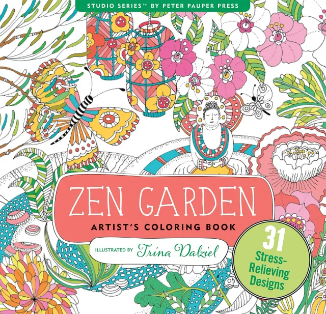 Peter Pauper Press Zen Garden Artist's Coloring Book fargeleggingsbok