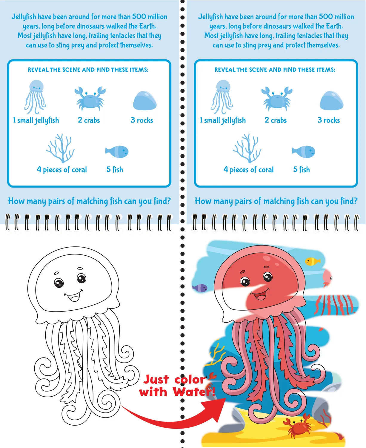 Peter Pauper Press Color With Water malebok Under the Sea