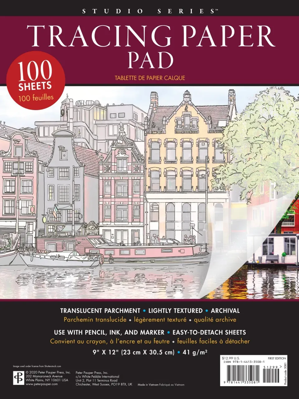 Peter Pauper Press Studio Series Tracing Paper Pad kalkeblokk 100 ark