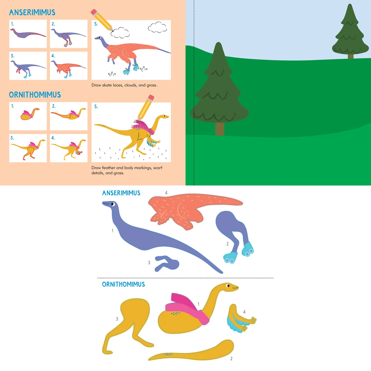 Peter Pauper Press Sticker & Draw Dinosaurs klistremerkebok 30 stk