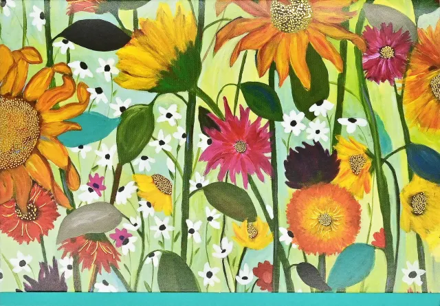 Peter Pauper Press Sunflower Dreams notatkort 14 stk gullfolie