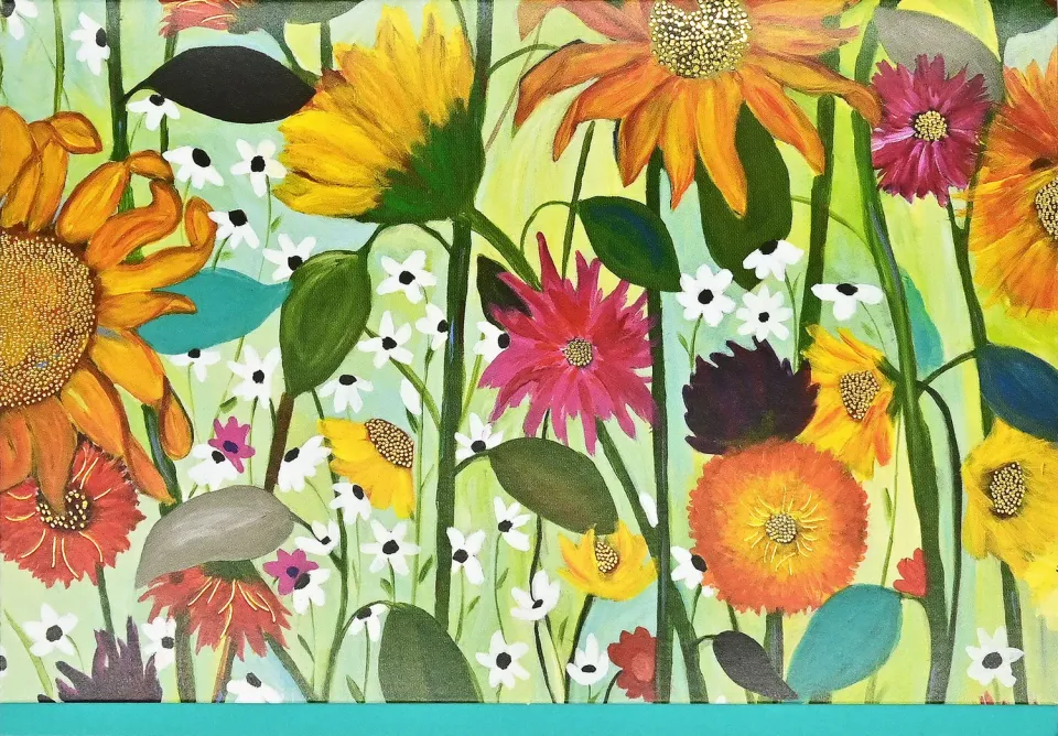 Peter Pauper Press Sunflower Dreams notatkort 14 stk gullfolie