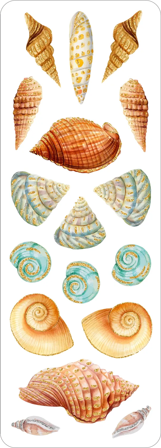 Peter Pauper Press Seashells klistremerker 100+ stk