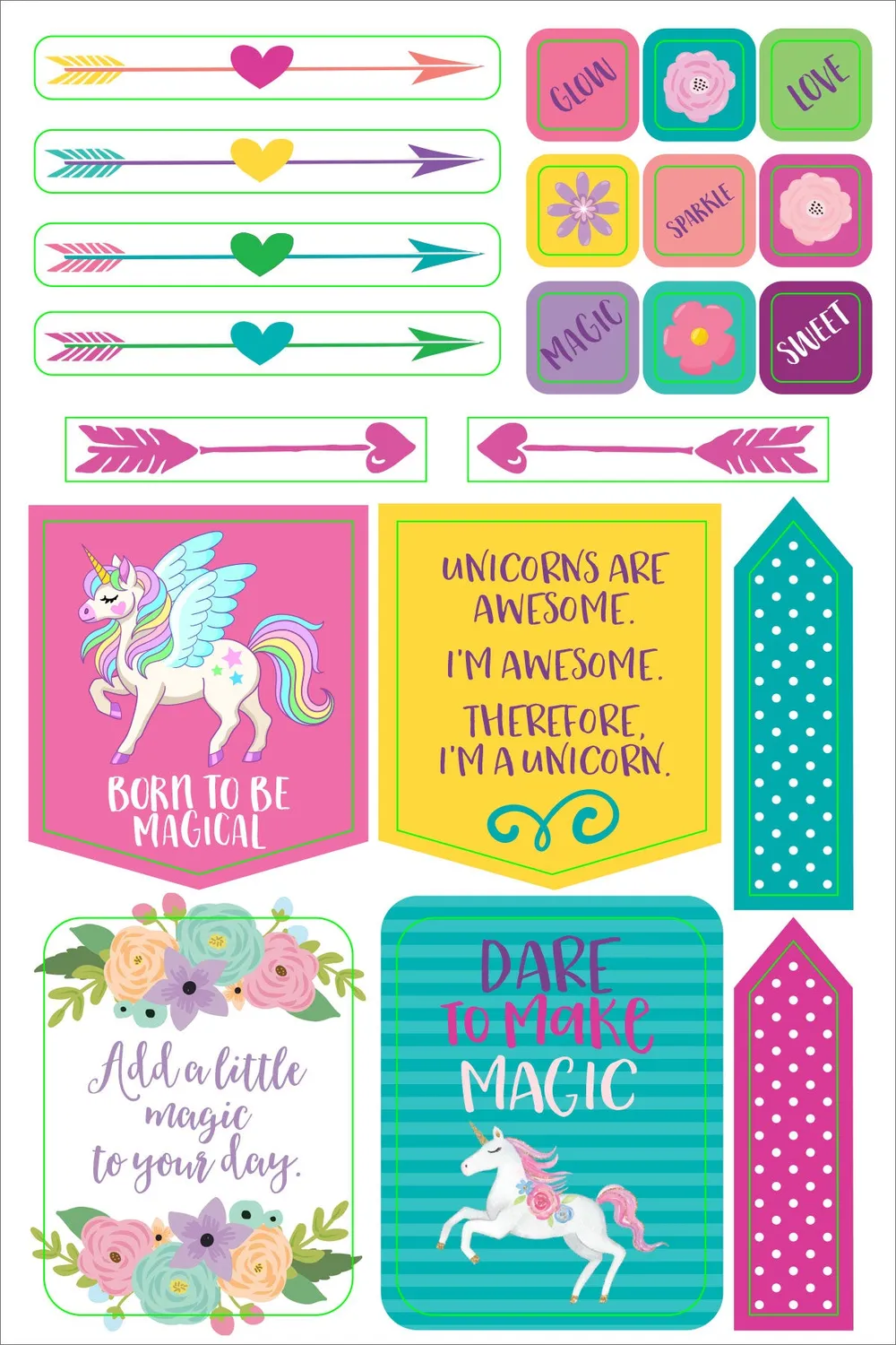 Peter Pauper Press Essentials Unicorn klistremerker 160 stk