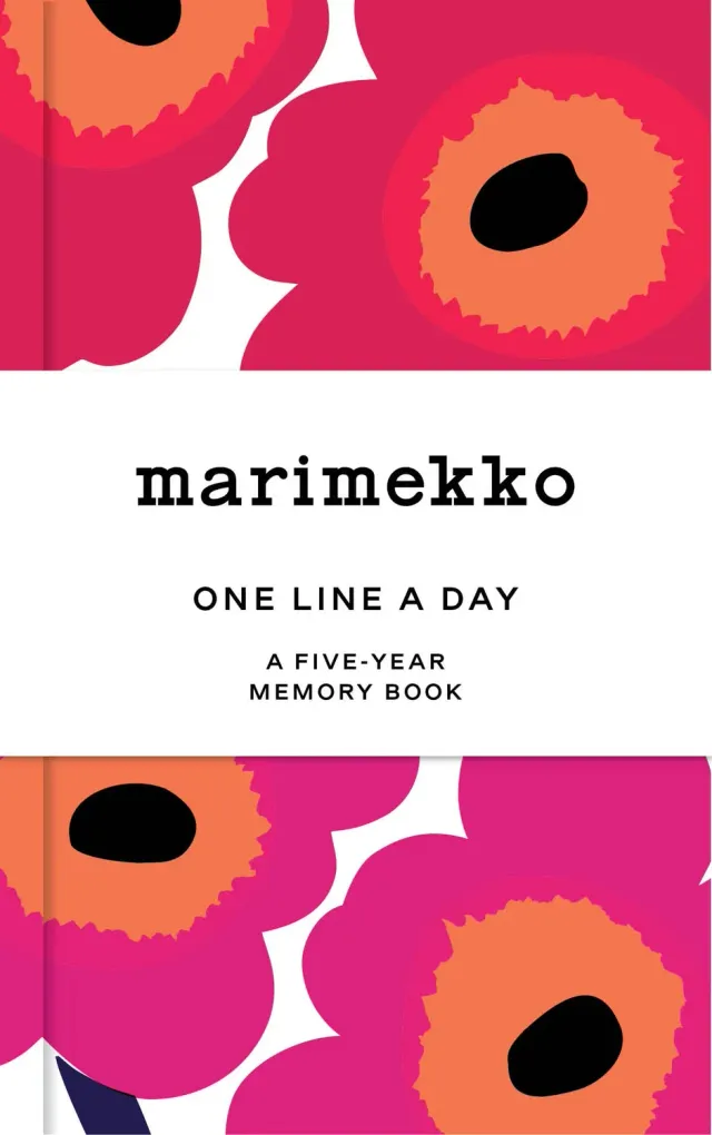 Marimekko One Line a Day Red Unikko dagbok 5 år