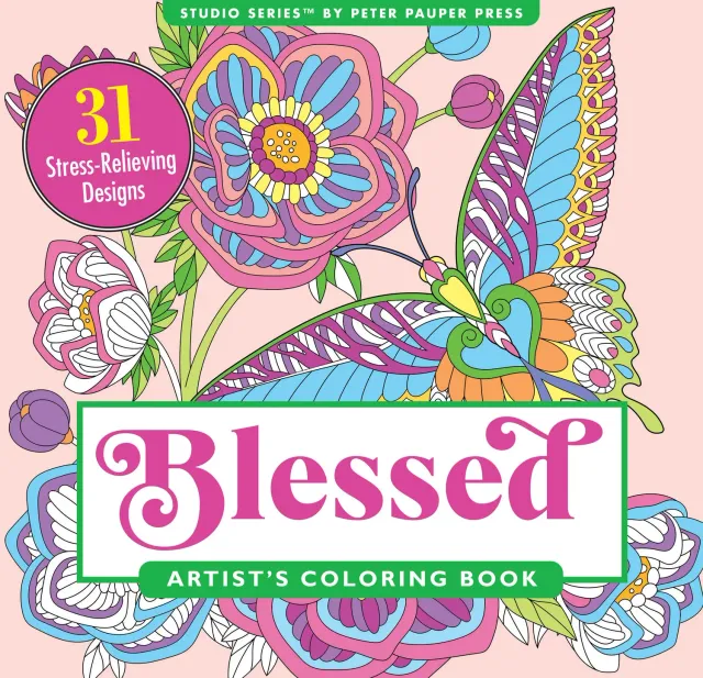Peter Pauper Press Blessed fargeleggingsbok 31 motiver tro
