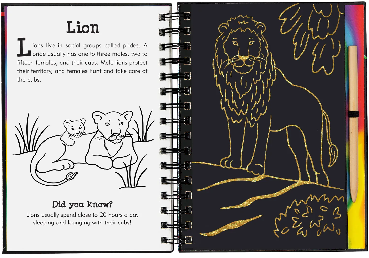 Peter Pauper Press Scratch and Sketch Wild Safari skrapebok safaridyr