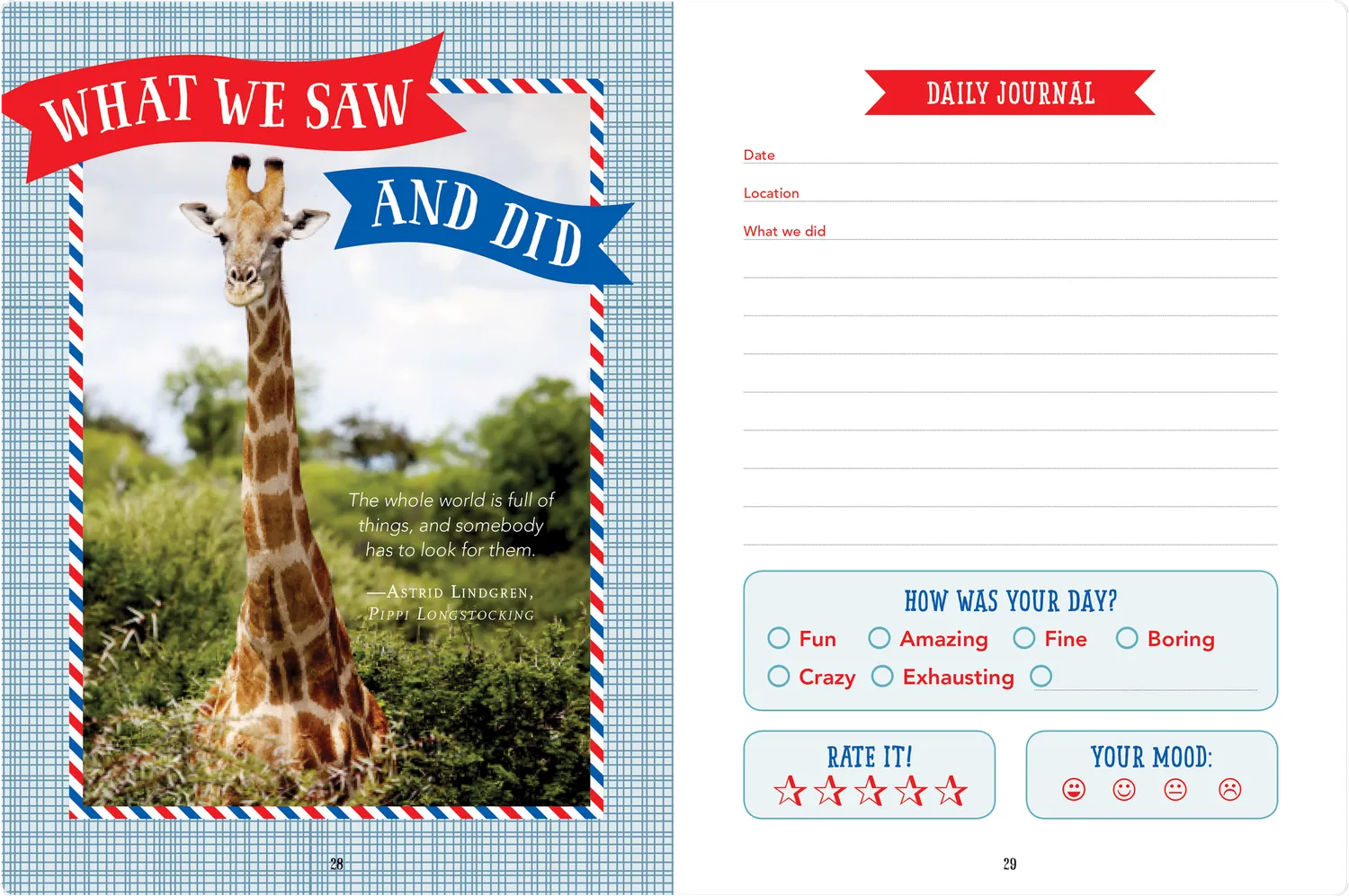 Peter Pauper Press Kids Travel Journal reisedagbok
