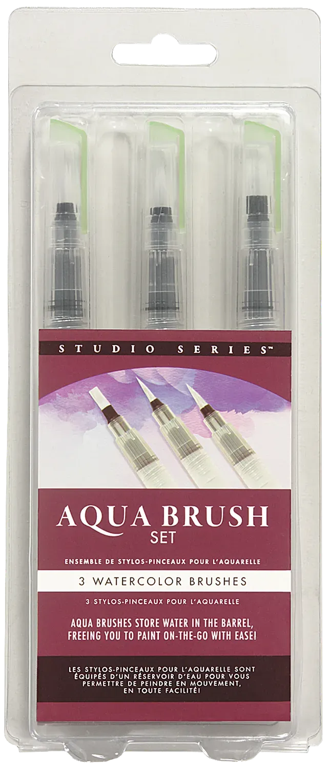 Peter Pauper Press Studio Series Aqua Brushes vannpensel 3-pk