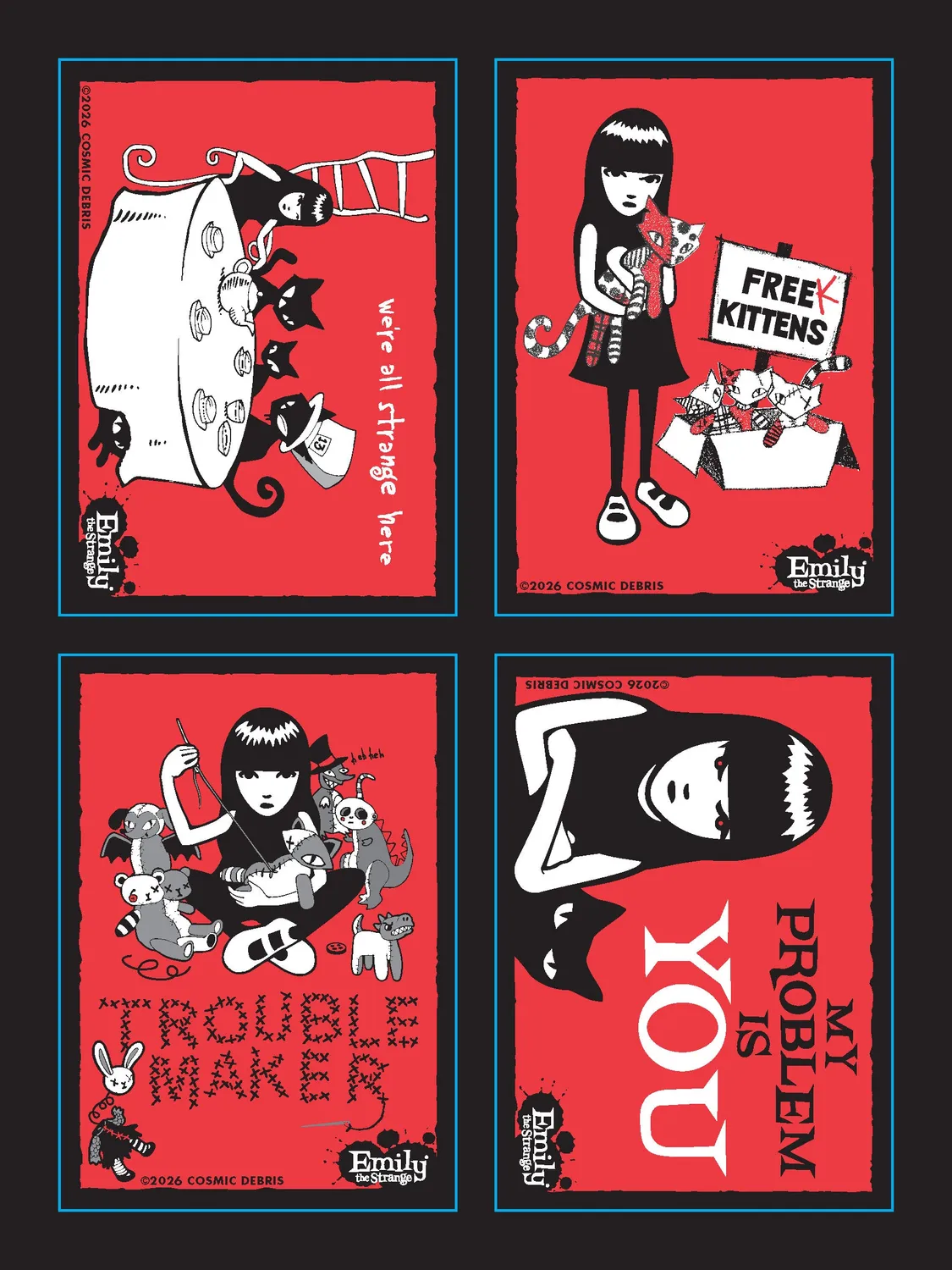Emily the Strange klistremerkebok 100+ stickers