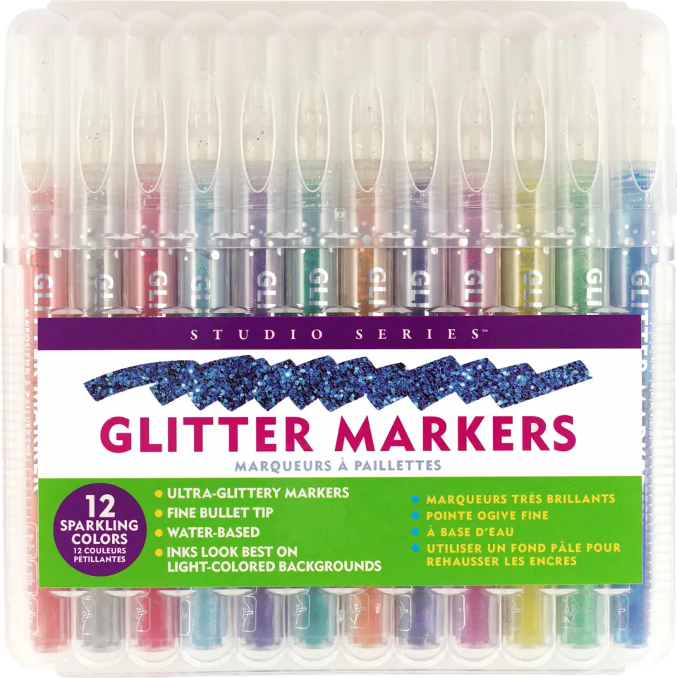 Studio Series Glitter Markers tusjer 12 stk glitter