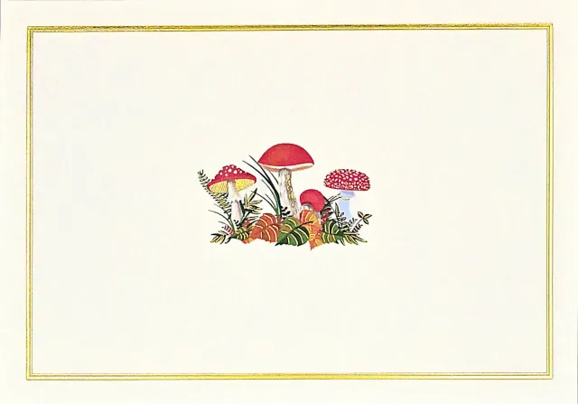 Peter Pauper Press Mushrooms notatkort 14 stk sopp gull