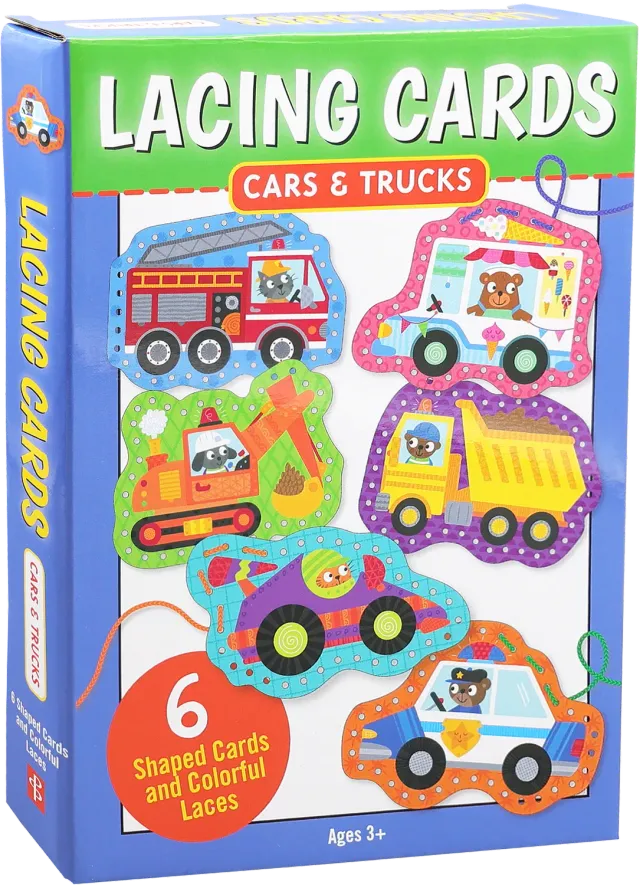 Peter Pauper Press Cars Trucks Lacing Cards tresnor 6-pak
