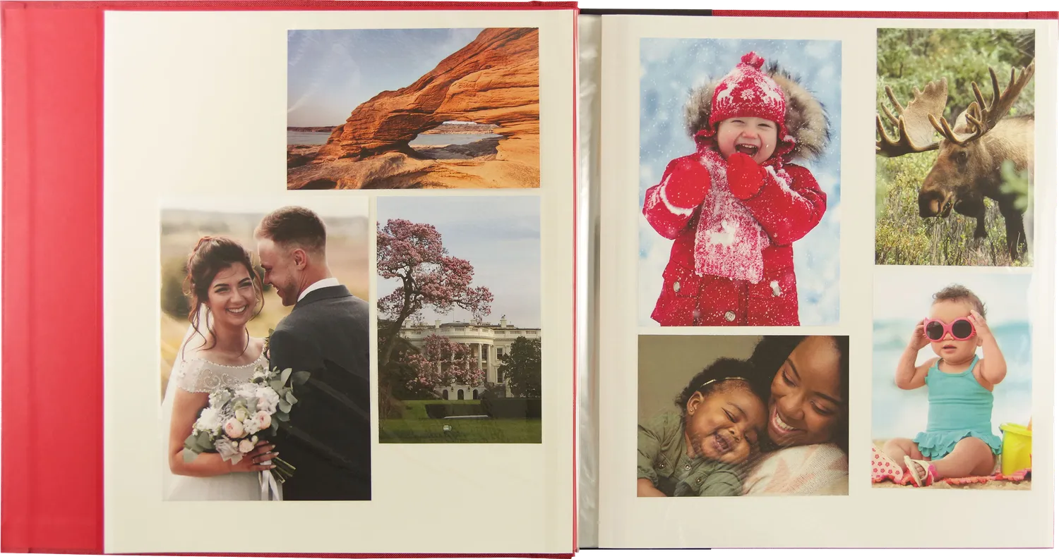 Peter Pauper Press Red Linen fotoalbum rødt