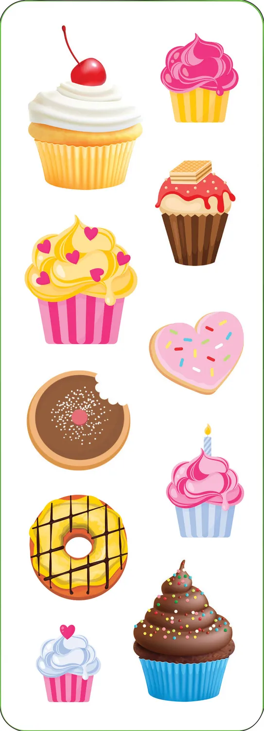 Peter Pauper Press Cupcakes & Donuts klistremerker 50 stk holografisk