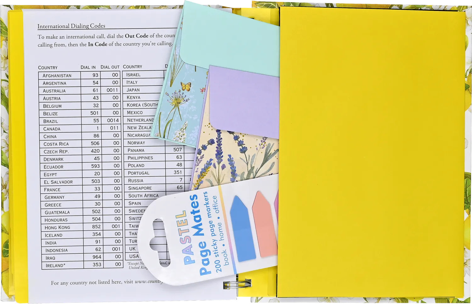 Peter Pauper Press Amalfi Lemons adressebok stor 350 kontakter