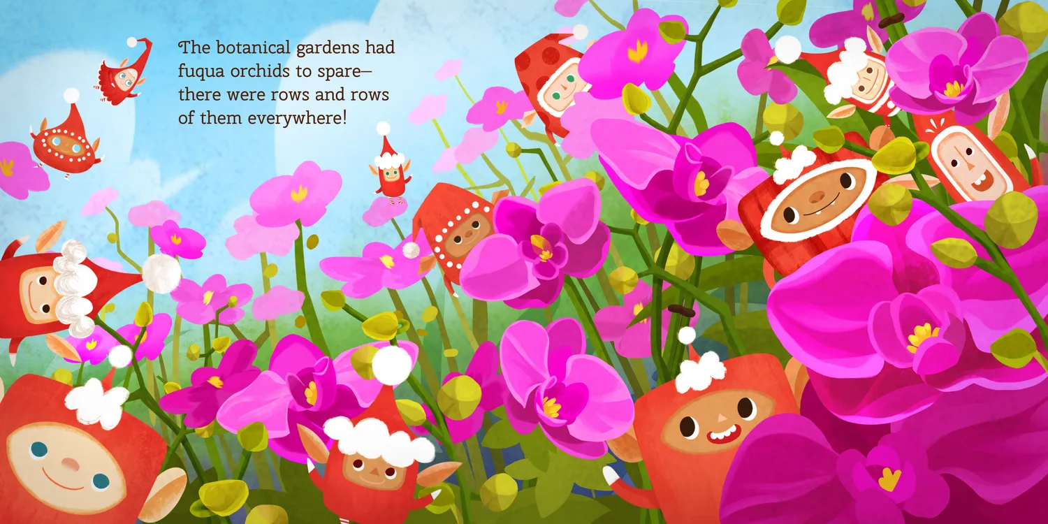 Abrams & Chronicle Books 12 Little Elves Visit Georgia bildebok innbundet 3-5 år