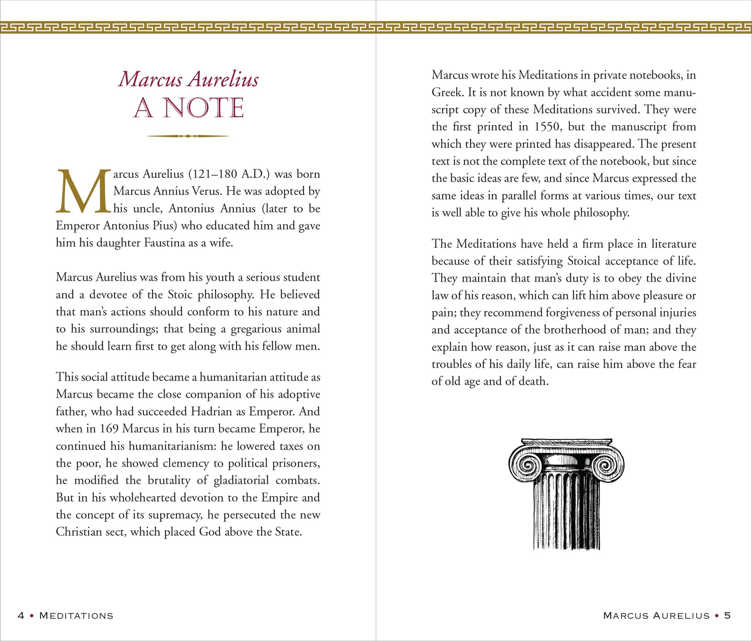 Peter Pauper Press Meditations Marcus Aurelius innbundet gavebok