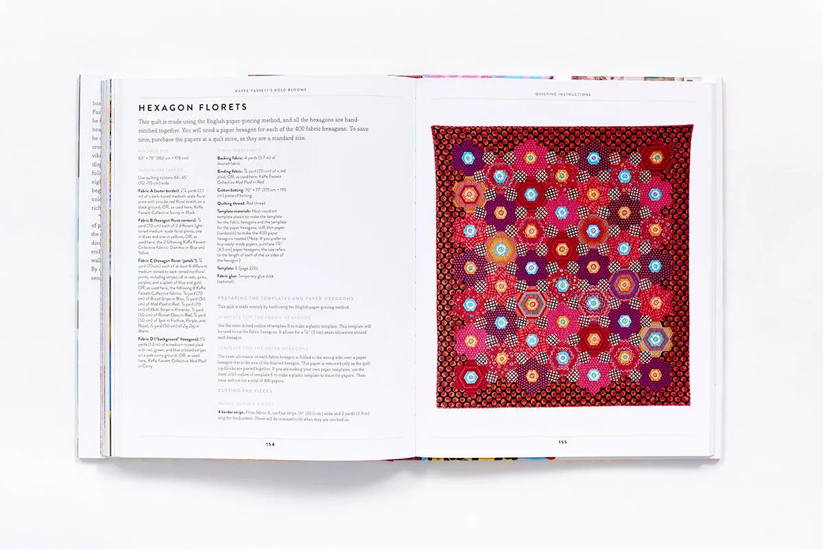 Abrams Kaffe Fassett Bold Blooms innbundet quiltbok