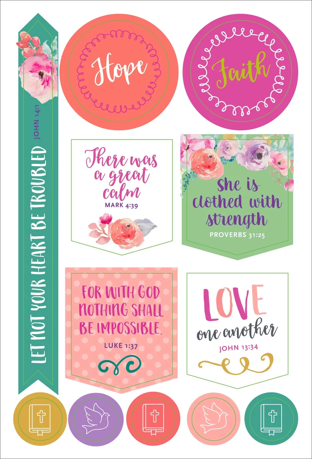Essentials Faith planleggerklistremerker 150+ stk tro
