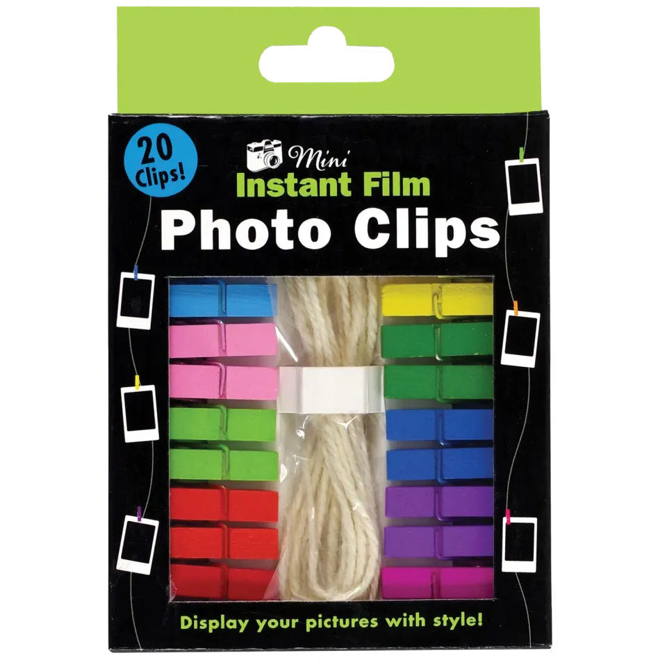 Peter Pauper Press Multicolor Instant Film fotoklemmer 20-pk farget