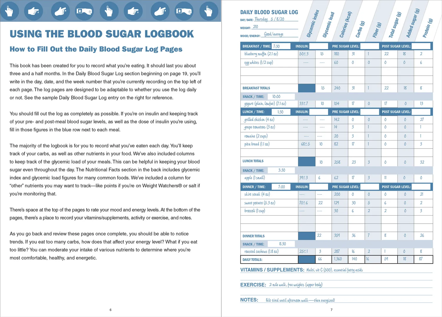 Peter Pauper Press Blood Sugar Logbook loggbok 144 sider