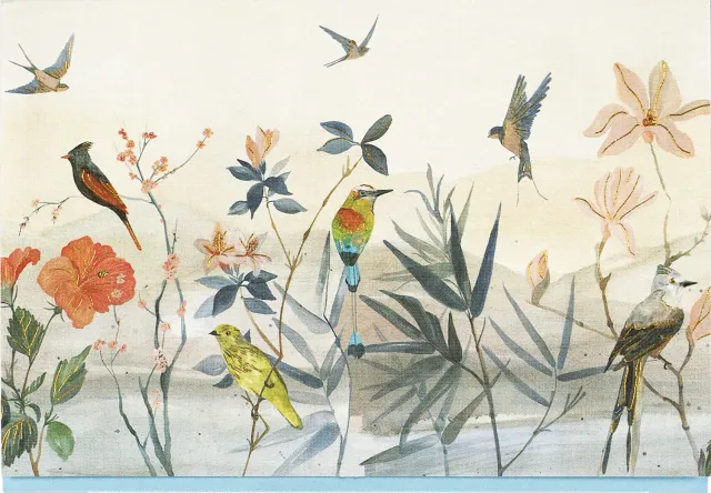 Peter Pauper Press Bird Garden notatkort 14 stk gullfolie