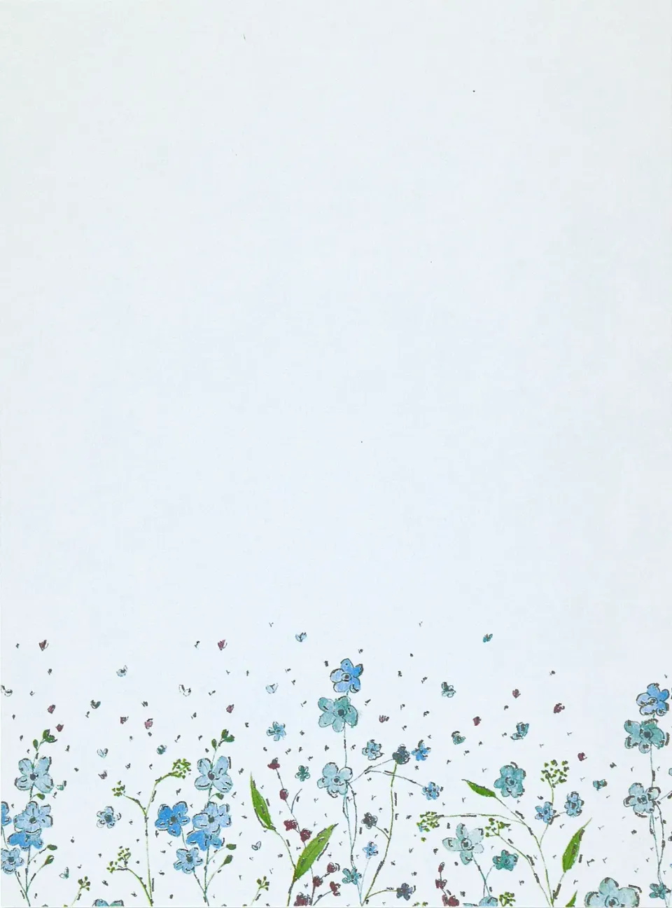 Peter Pauper Press Blue Flowers skrivesett 30 ark blått
