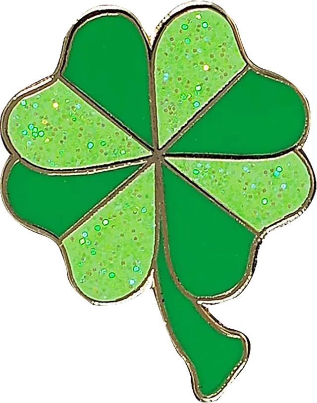 Peter Pauper Press Shamrock emaljepin grønn glitter