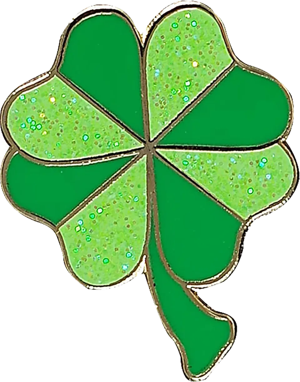 Peter Pauper Press Shamrock emaljepin grønn glitter