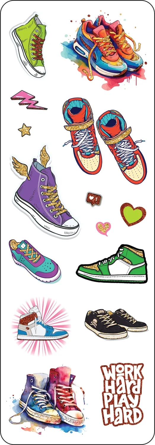 Peter Pauper Press Sporty Shoes klistremerker 80 stk