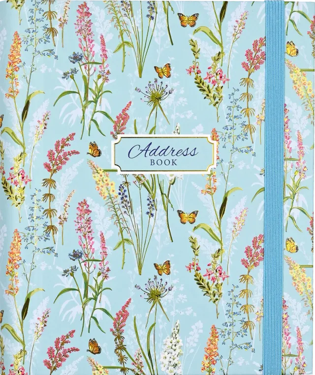 Peter Pauper Press Blooms & Butterflies adressebok stor 350 kontakter