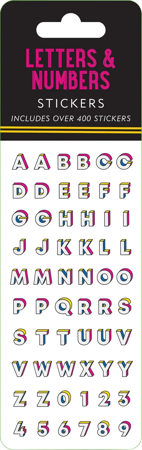 Peter Pauper Press Letters Numbers klistremerker 400+ stk
