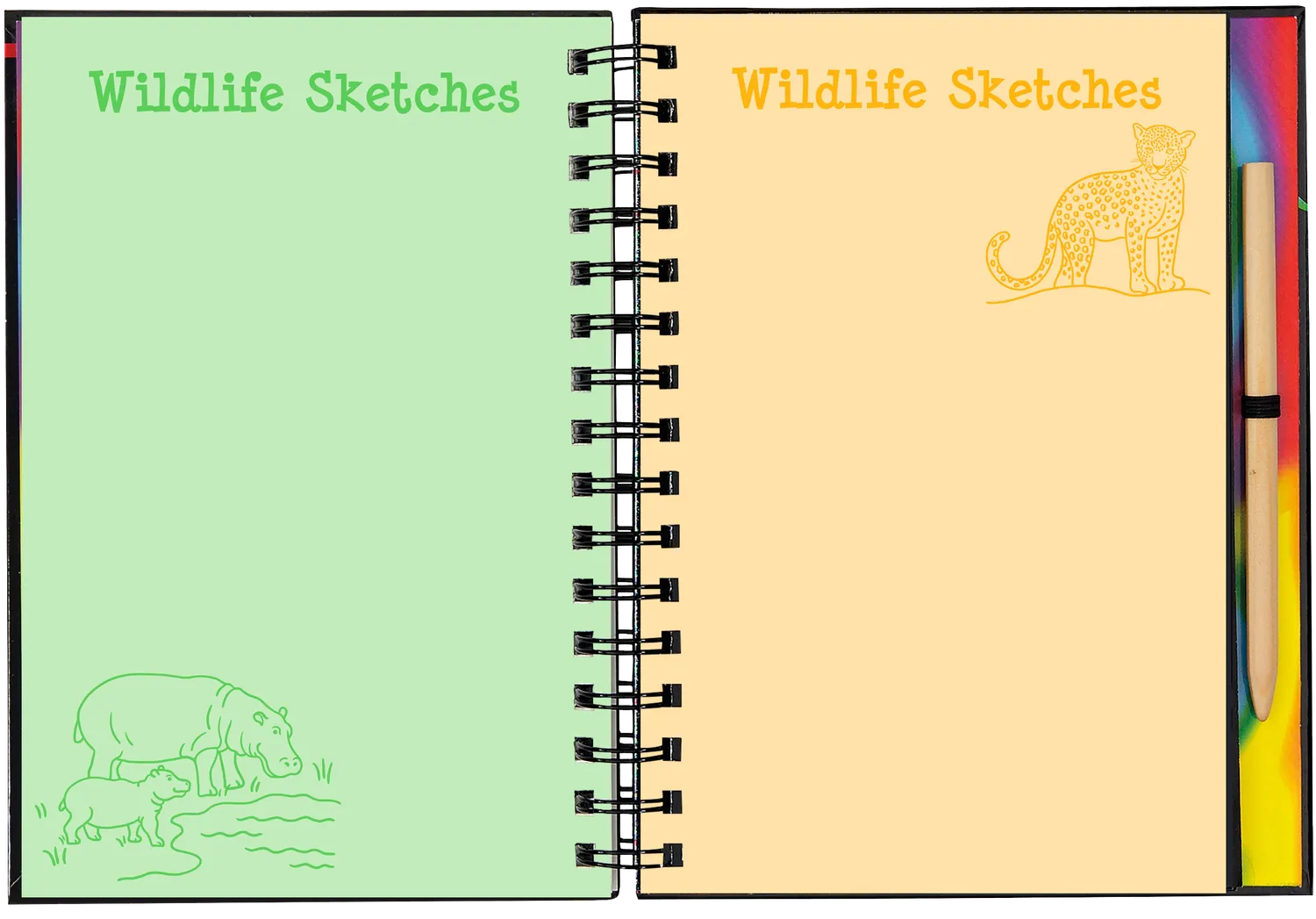 Peter Pauper Press Scratch and Sketch Wild Safari skrapebok safaridyr