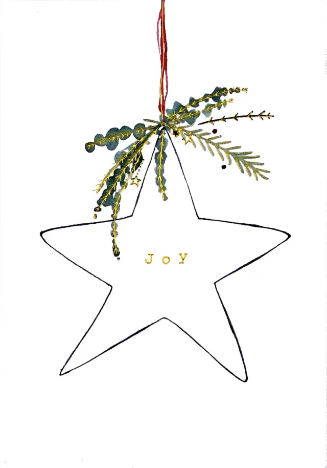 Peter Pauper Press Shining Star julekort 20 stk gullfolie