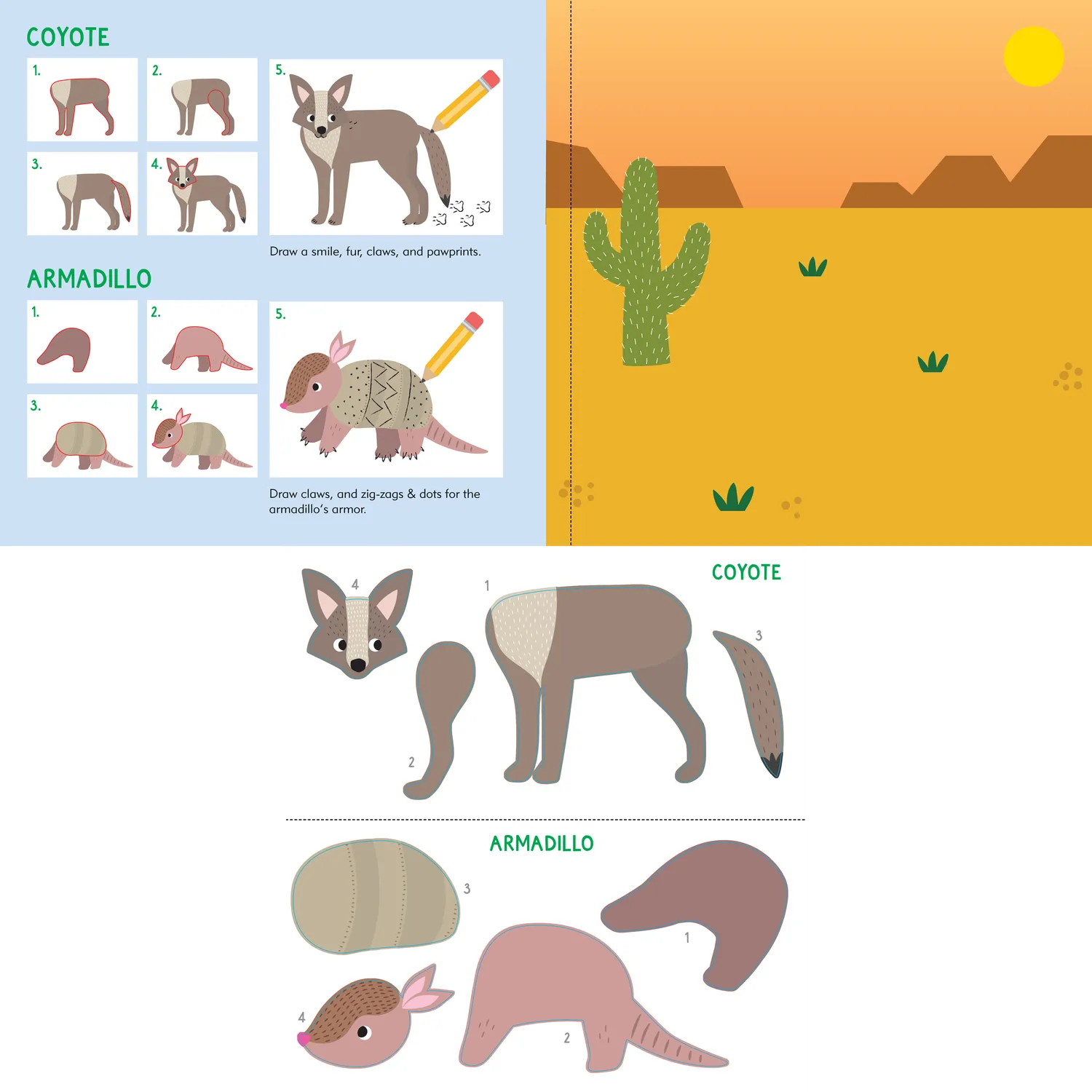 Peter Pauper Press Sticker & Draw Animals klistremerkebok 30 dyr
