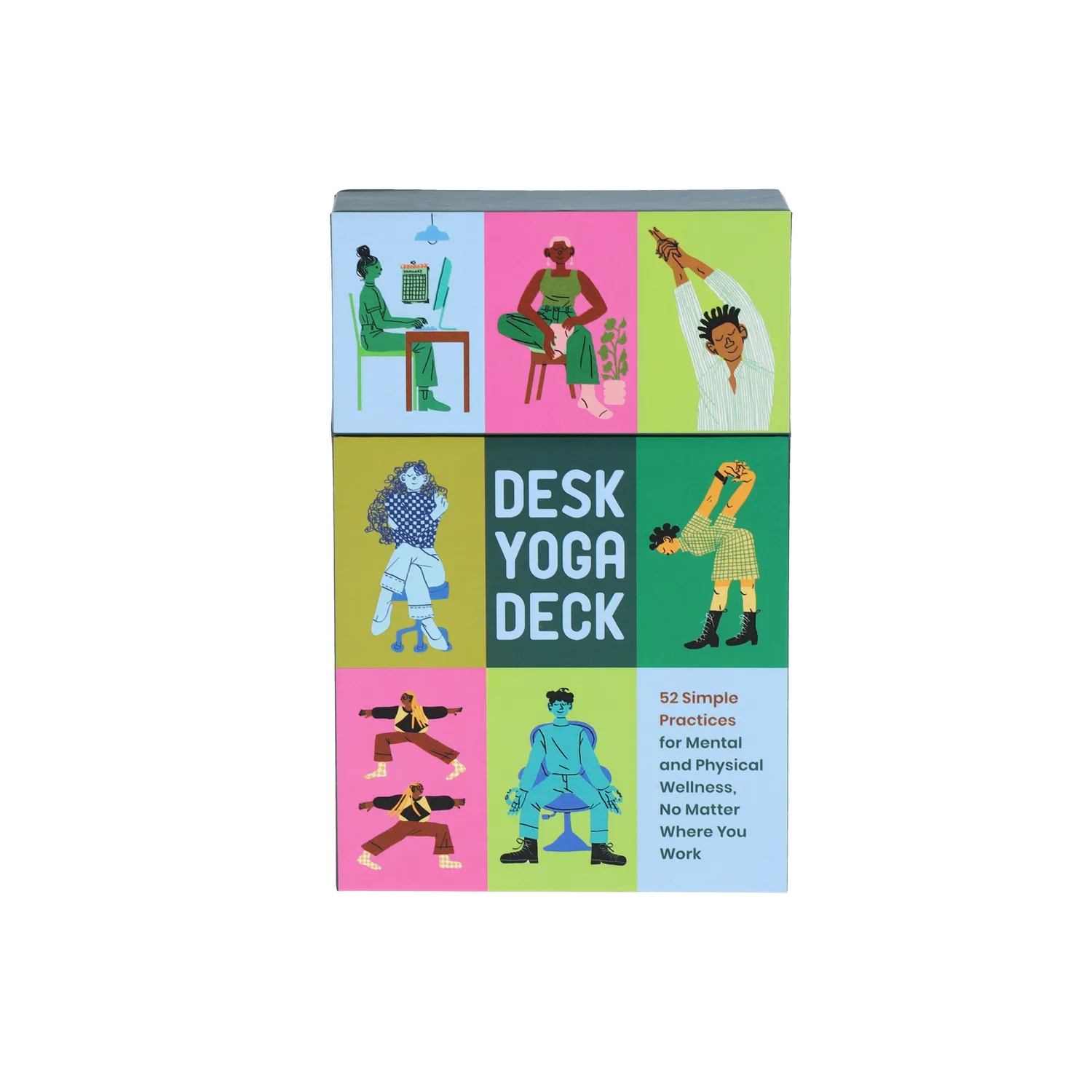 Chronicle Books Desk Yoga Deck kortstokk 52 øvelser ved pulten