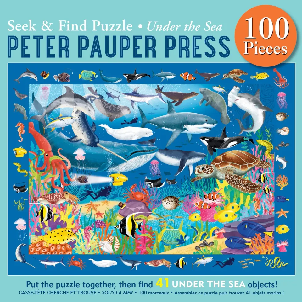 Peter Pauper Press Under the Sea barnepuslespill 100 brikker